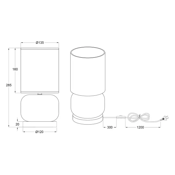 CANDEEIRO DE MESA COM BASE EM VIDRO VERDE E27 ELISEO