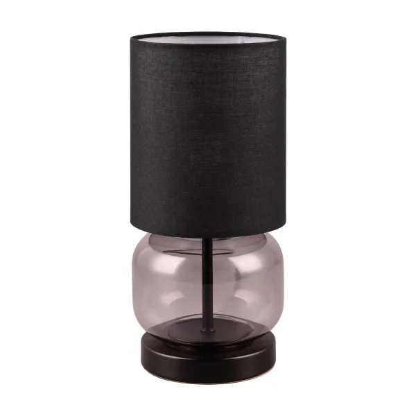 CANDEEIRO DE MESA COM BASE EM VIDRO FUMADO E27 ELISEO