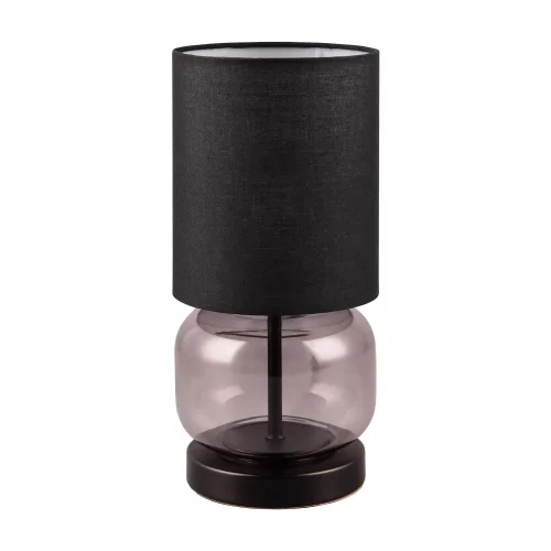 CANDEEIRO DE MESA COM BASE EM VIDRO FUMADO E27 ELISEO