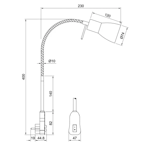 FOCO LED E14 4,9W 3000K PRETO LEONEL