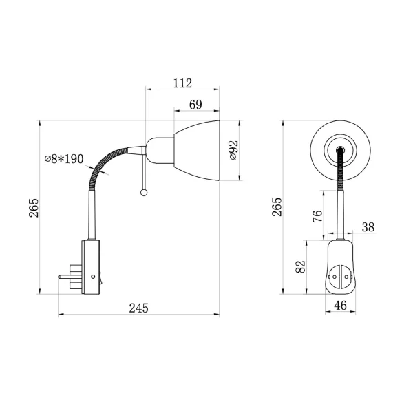 FOCO FLEXÍVEL EM METAL PRETO E14 LIAM