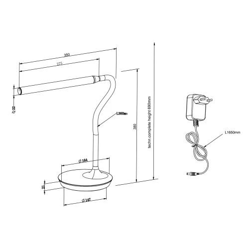 CANDEEIRO DE MESA TÁTIL LED 5W REGULÁVEL CINZENTO TANNER
