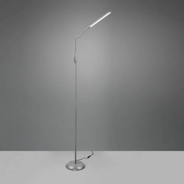 CANDEEIRO DE CHÃO LED TÁTIL 5W REGULÁVEL CINZA TANNER