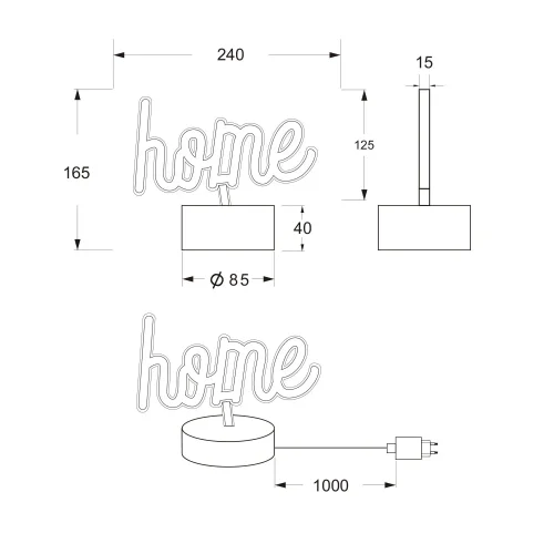 CANDEEIRO DE MESA LED 1W HOME