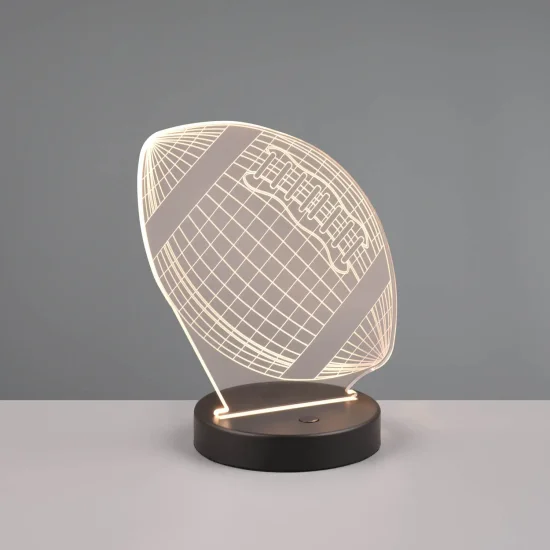 CANDEEIRO DE MESA LED 3,2W 3000K RGBW BOLA DE FUTEBOL AMERICANO