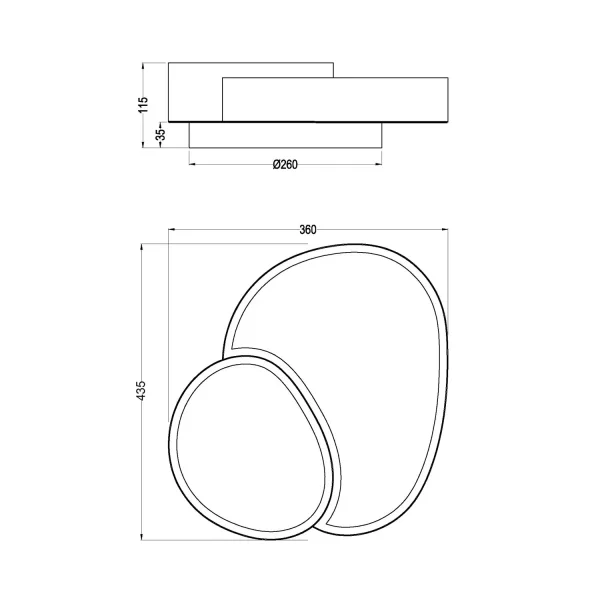 PLAFON LED DE TETO 21W 2700-6500K PRETO RUBY