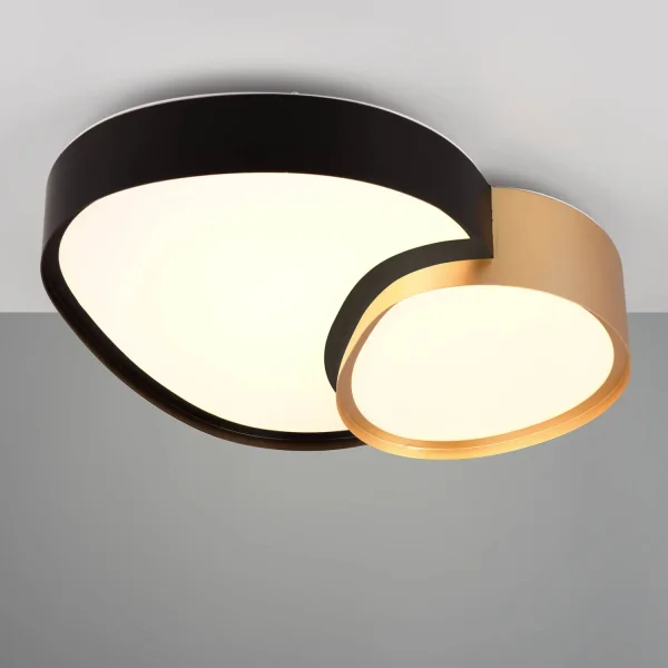 PLAFON LED 21W 2700-6500K PRETO-DOURADO RUBY