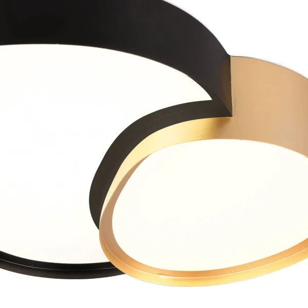 PLAFON LED 21W 2700-6500K PRETO-DOURADO RUBY