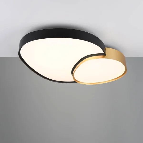 PLAFON LED 45W 2700-6500K PRETO-DOURADO RUBY