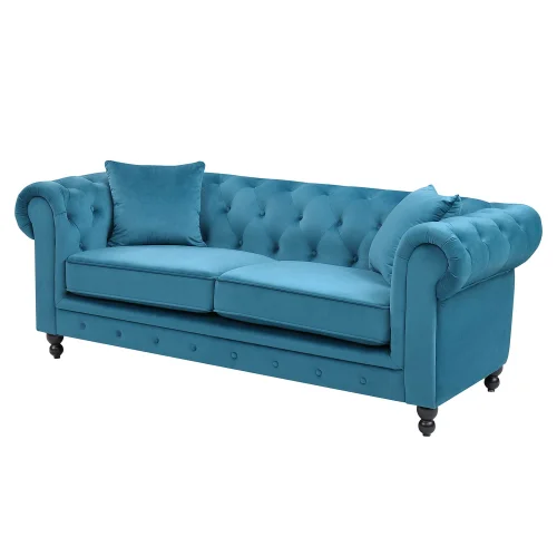 SOFÁ VELUDO AZUL EDNA