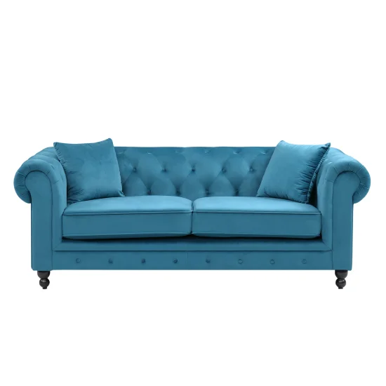 SOFÁ VELUDO AZUL EDNA 2