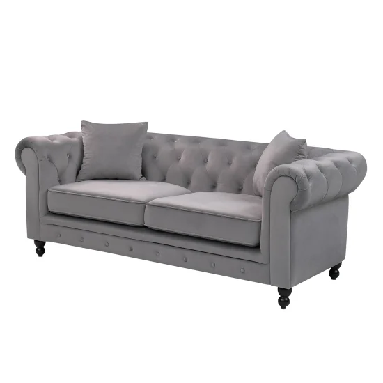 SOFÁ VELUDO CINZENTO EDNA