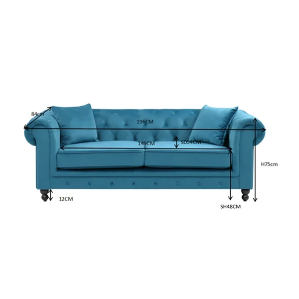 SOFÁ VELUDO CINZENTO EDNA