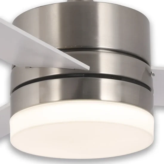 Ventilador de Teto Com Luz Led 17W Regulável Níquel Novo Lorenzo |brilhar 2