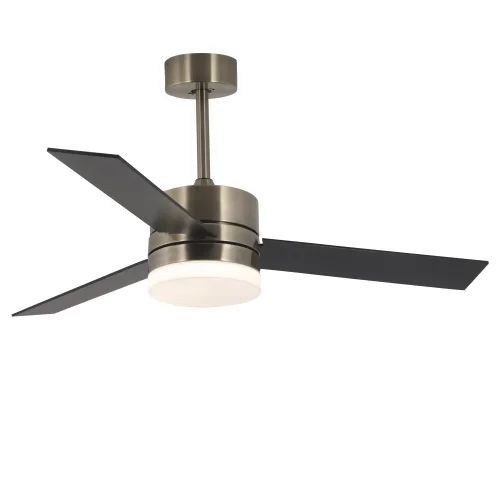 Ventilador de teto com luz LED regulável de 17 W em couro New Lorenzo | Lúzete
