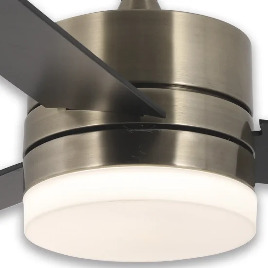 Ventilador de teto com luz LED regulável de 17 W em couro New Lorenzo | Lúzete 2