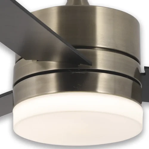 Ventilador de teto com luz LED regulável de 17 W em couro New Lorenzo | Lúzete