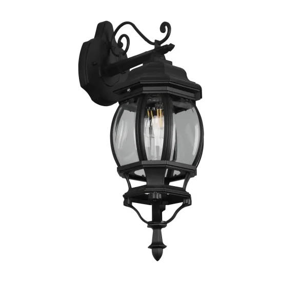 APLIQUE DE EXTERIOR DESCENDENTE E27 IP44 NEGRO ELOWEN 2