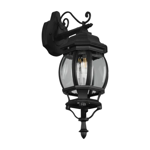 APLIQUE DE EXTERIOR DESCENDENTE E27 IP44 NEGRO ELOWEN