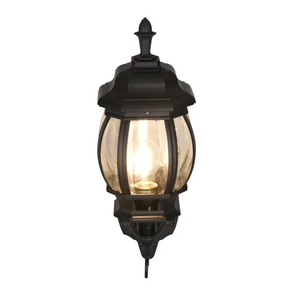 APLIQUE EXTERIOR ASCENDENTE E27 IP44 PRETO ELOWEN