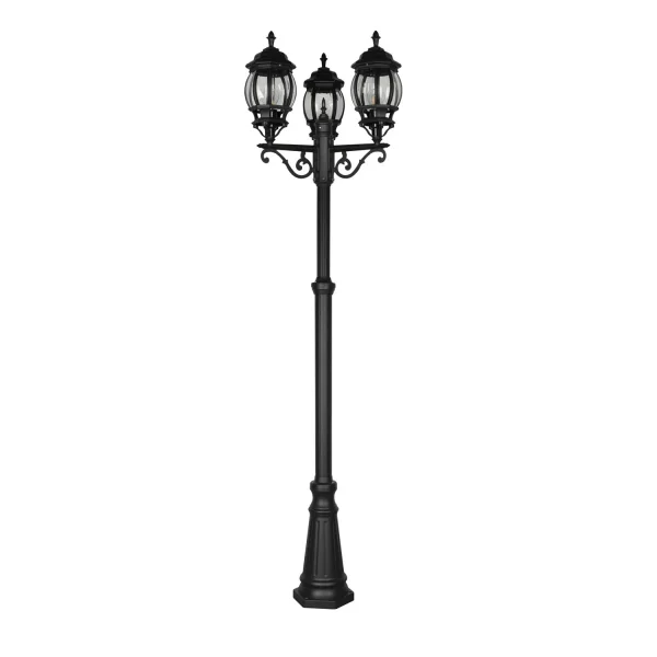 LANTERNA DE EXTERIOR E27 IP44 200CM PRETO ELOWEN