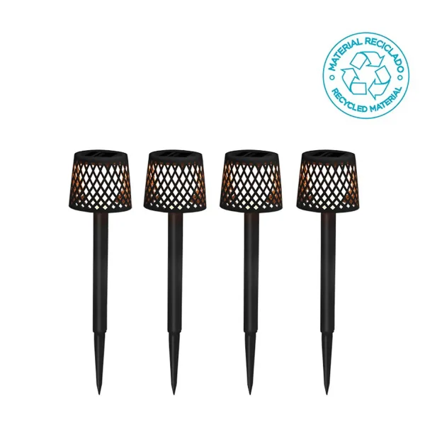 PACOTE DE 4 ESTACAS SOLARES GRETITA PRETO IP44