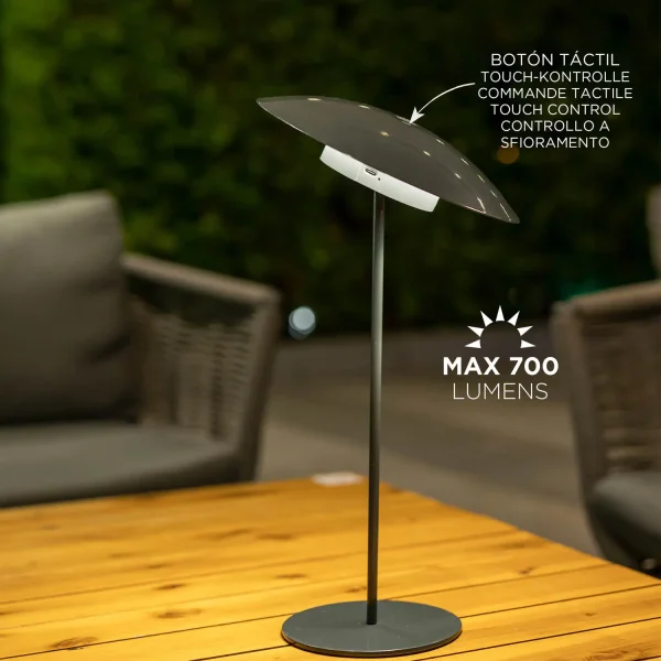 CANDEEIRO DE MESA EXTERIOR IP44 BATERIA ANTRACITE SARDINIA 40