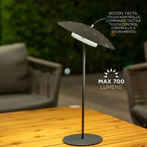 CANDEEIRO DE MESA EXTERIOR IP44 BATERIA ANTRACITE SARDINIA 40