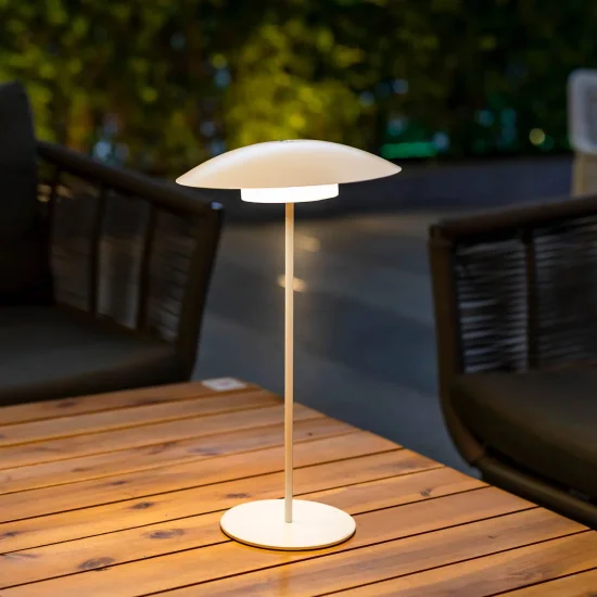 CANDEEIRO DE MESA EXTERIOR IP44 BATERIA BRANCA SARDINIA 40