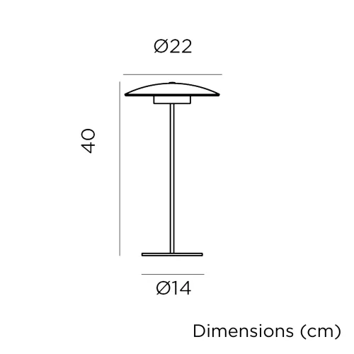CANDEEIRO DE MESA EXTERIOR IP44 BATERIA BRANCA SARDINIA 40