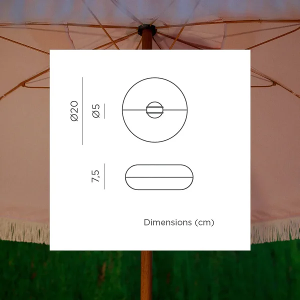 Lâmpada Para Guarda-Sol/Bateria Recarregável Lima 20| Lúzete