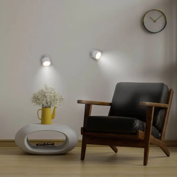 Aplique Sem Fios Bateria Recarregável Branco Roll 8 | Lúzete