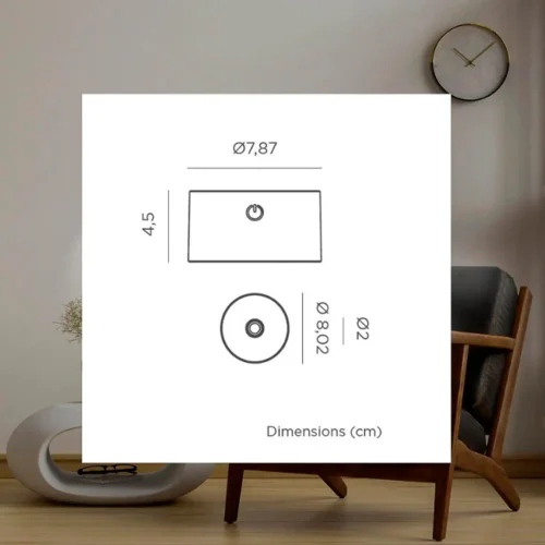 Aplique Sem Fios Bateria Recarregável Branco Roll 8 | Lúzete