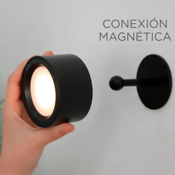 Aplique Sem Fios Bateria Recarregável Preto Roll 8 | Lúzete