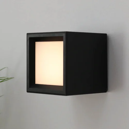 APLIQUE DE PAREDE SEM FIOS IP20 PRETO BOX 8