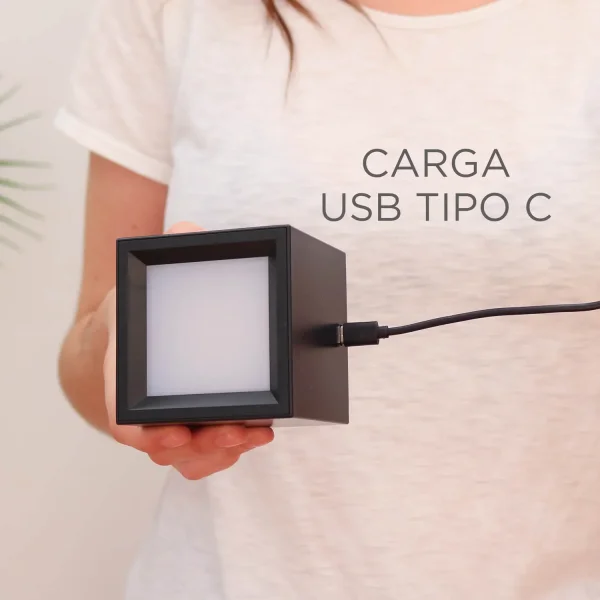 APLIQUE DE PAREDE SEM FIOS IP20 PRETO BOX 8