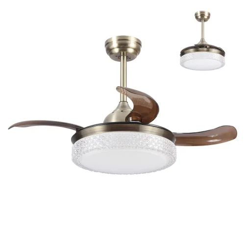 VENTILADOR DE TETO LED 28W REGULÁVEL 4 PÁS REBATÍVEIS MOTOR DC LESTER