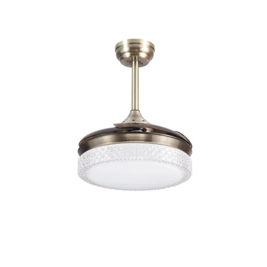 VENTILADOR DE TETO LED 28W REGULÁVEL 4 PÁS REBATÍVEIS MOTOR DC LESTER 2