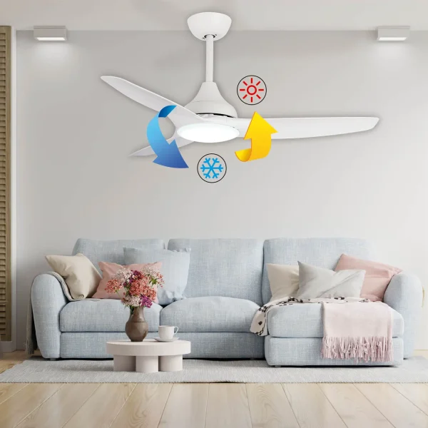 VENTILADOR DE TETO LED 17W REGULÁVEL 3 PÁS MOTOR DC BALSA