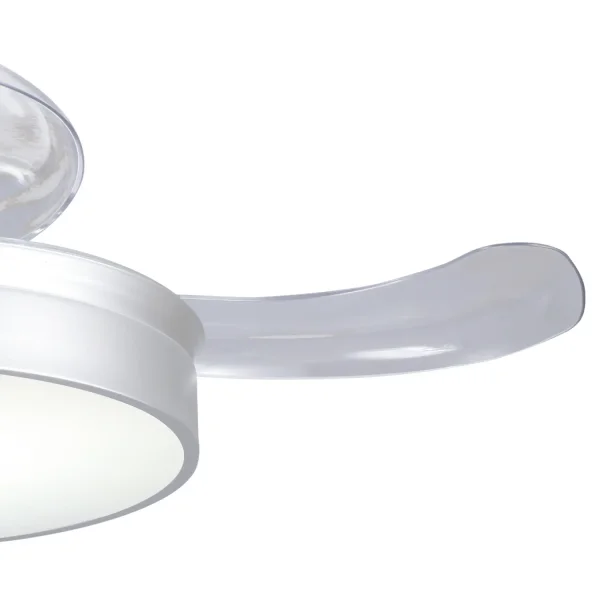 VENTILADOR DE TETO LED 24W REGULÁVEL PRATA 4 PÁS REBATÍVEIS MOTOR DC PALMA