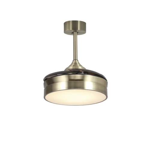 VENTILADOR DE TETO LED 24W REGULÁVEL COURO 4 PÁS REBATÍVEIS MOTOR DC PALMA