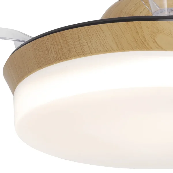 VENTILADOR DE TETO LED 24W REGULÁVEL MADEIRA 4 PÁS REBATÍVEIS GERALDTON