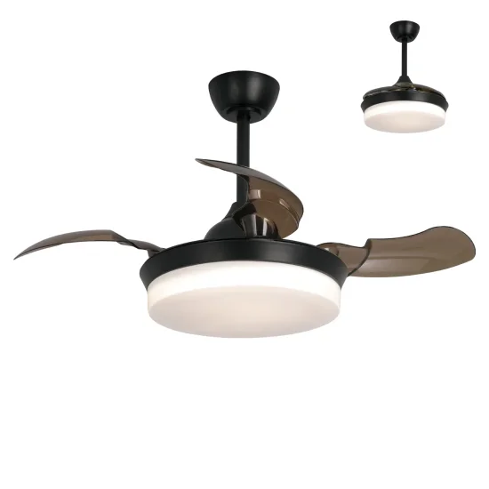 VENTILADOR DE TETO LED 24W REGULÁVEL BRANCO 4 PÁS REBATÍVEIS GERALDTON