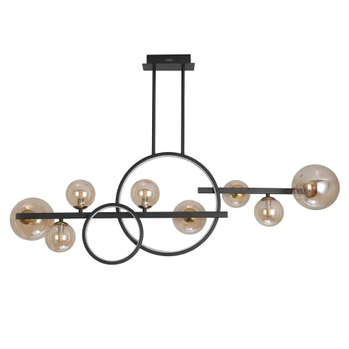 CANDEEIRO DE TETO 8 LUZES FERRO PRETO NICOLETTA