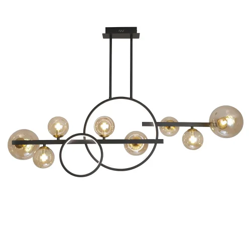 CANDEEIRO DE TETO 8 LUZES FERRO PRETO NICOLETTA