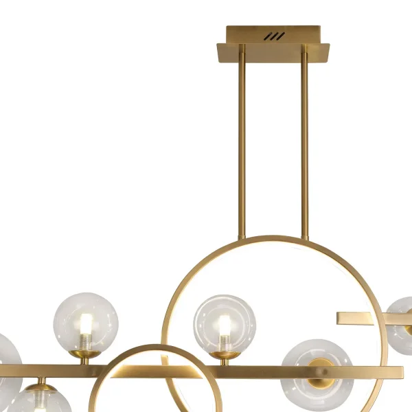 Candeeiro de Teto 8 Luzes Ferro Dourado Nicoletta| Lúzete