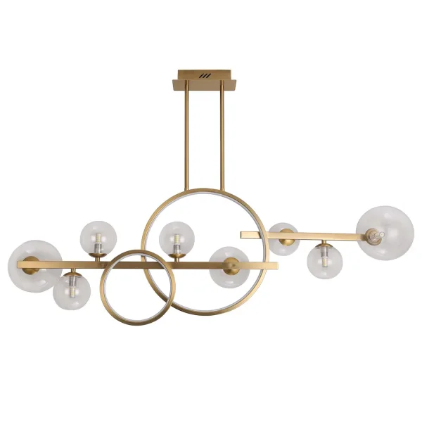 Candeeiro de Teto 8 Luzes Ferro Dourado Nicoletta| Lúzete