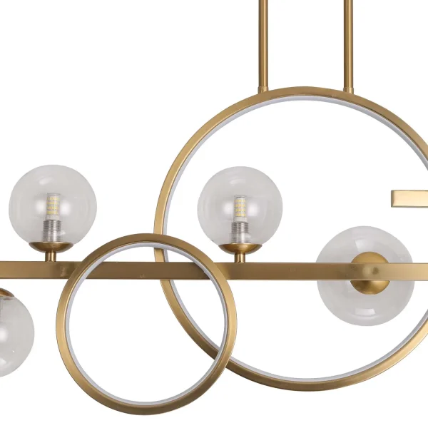 Candeeiro de Teto 8 Luzes Ferro Dourado Nicoletta| Lúzete