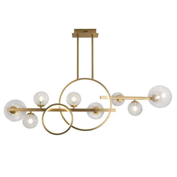 Candeeiro de Teto 8 Luzes Ferro Dourado Nicoletta| Lúzete