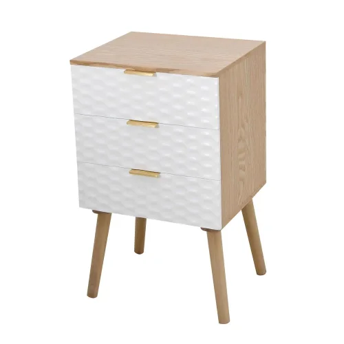 MESA DE CABECEIRA 3 GAVETAS ASGER